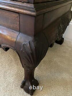 RARE 1750s PURCHASED CHARLESTON SC MAHOGANY TALL CHEST ON CARVED STAND RARE