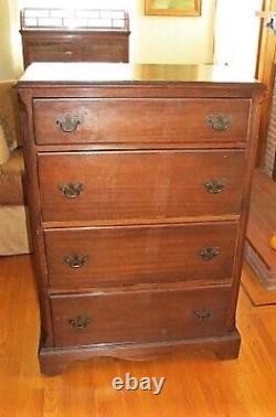 RARE Antique Victorian Secretary Desk Chippendale Style With Chest of Drawers