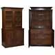 Rare 19th Century Mahogany Pierced Bronzed Door Bookcase With Chest Of Drawers