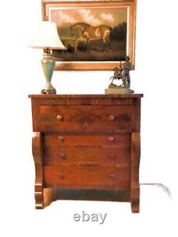 Rare Antique 1844 Thomas Day Mahogany Dresser / Chest of Drawers