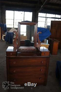 Rare Cavalier Antique 1940s Mahogany Dresser + Mirror Early American Style Chest
