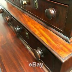 Rare Flame Mahogany Empire Double Decker Chest of Drawers