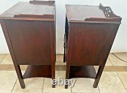 Rare Kindel Matching Bedside Chests Night Stands Mahogany Side Tables 2 drawers