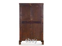 Russian Neoclassical Antique Mahogany Armoire Cabinet over Chest of Drawers