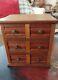 SALE Antique Apothecary Mini Cabinet 6 Drawer Heavy Wood Jewelry box chest