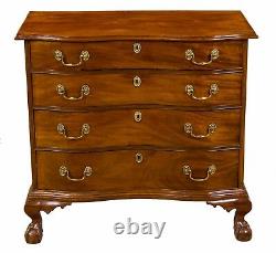 SWC-Chippendale Mahogany Oxbow Chest of Drawers