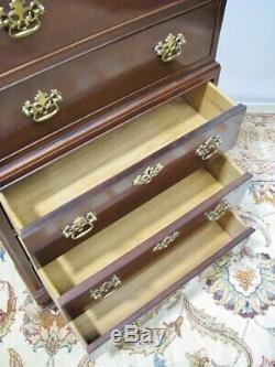 Scarce Smaller Sized Baker Chippendale Furniture Mahogany Chest On Chest Mint
