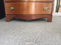 Serpentine Front Mahogany Tall Chest of Drawers Waverly DRESSER Mid Century