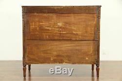 Sheraton Antique Mahogany Bow Front Chest or Dresser, Rosewood Banding #32126