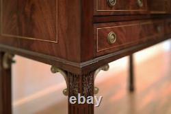 Silver Chest on Legs, Mahogany Flatware Storage Chest With Brass Accents