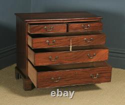 Small Antique English Georgian Flame Mahogany Bachelors Chest of Drawers Tallboy