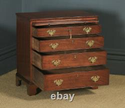 Small Antique English Georgian Mahogany Chest of Drawers with Brushing Slide