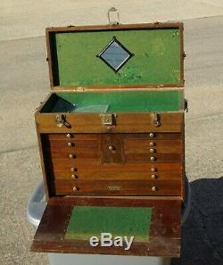 Small Gerstner Machinist Tool Chest Mahogany 11 Drawer Antique