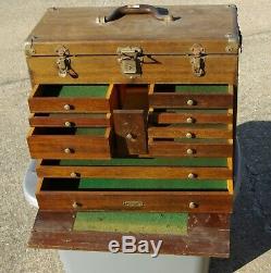 Small Gerstner Machinist Tool Chest Mahogany 11 Drawer Antique
