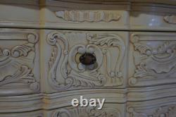 Solid Mahogany Pair of Chest of drawers hand carved Antique White finish
