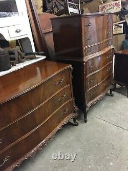 Special 1930s Flame Mahogany antique chest On Chest Pennsylvania Furniture Co