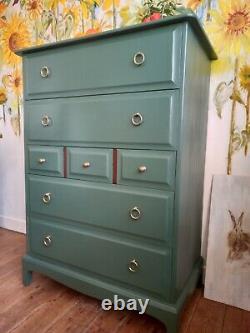 Stag Minstral Tall Boy Vintage Chest of Drawers Painted