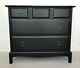 Stag Minstrel painted black mahogany chest of drawers, lowboy, shipping not free
