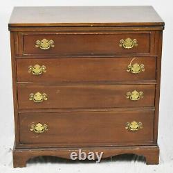 Statton Solid Cherry Chippendale Style Chest of Drawers with Fold Out Top Desk