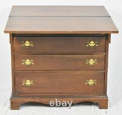 Statton Solid Cherry Chippendale Style Chest of Drawers with Fold Out Top Desk