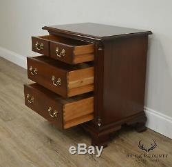 Stickley Chippendale Style Mahogany Pair 3 Drawer Chests Nightstands