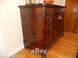 Stunning 1800's Antique French Mahogany Chest of Drawers 4 drawers