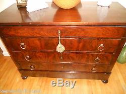 Stunning 1800's Antique French Mahogany Chest of Drawers 4 drawers