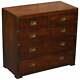 Stunning Vintage Flamed Mahogany Military Campaign Chest Of Drawers Patina