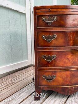 Theodore Alexander Crotch Mahogany Bow Front Regency Townhouse Chest