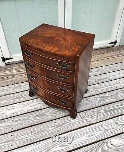 Theodore Alexander Crotch Mahogany Bow Front Regency Townhouse Chest