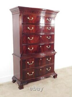 Thomasville Flame Mahogany Georgian Chippendale Tall Chest on Chest