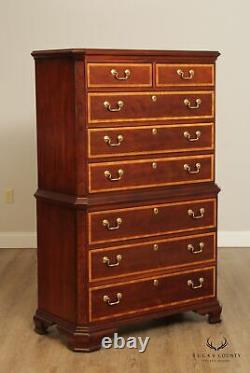 Thomasville Mahogany Collection Banded Tall Chest of Drawers