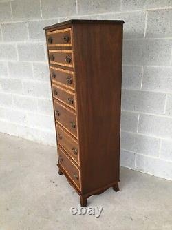 Tradition House Regency Style Banded Mahogany 6 Drawer Lingerie Chest