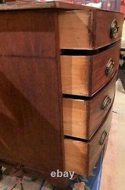 Transitional Federal Mahogany Four Drawer Bowfront Chest with Ogee Bracket Feet