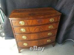 VINTAGE Councill Craftsman Banded Mahogany Hepplewhite BOW FRONT CHEST Ex. Cond