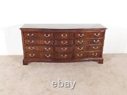 VINTAGE Drexel Heritage Serpentine 12 Drawer Mahogany Chippendale Long Chest