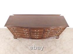 VINTAGE Drexel Heritage Serpentine 12 Drawer Mahogany Chippendale Long Chest
