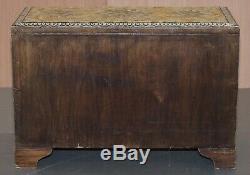 Very Rare Absolutely Sublime Mother Of Pearl Chest Of Trunk With Mahogany Lining