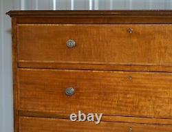 Very Rare Howard & Son's Victorian Chest Of Drawers Hidden Silver Wear Cupboard