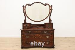 Victorian Antique Mahogany Dresser or Chest with Mirror, Pearl #49266