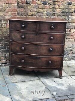Victorian Bow Fronted Mahogany Chest Of Drawers