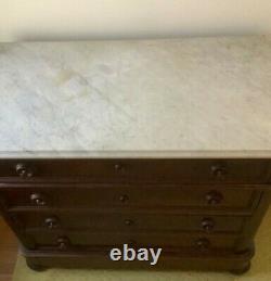 Victorian Mahogany and Marble Top Mens Dropfront Desk & High Chest. Magnificent