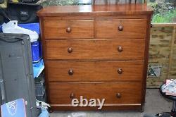 Victorian antique large chest of drawers mahogany 2 over 3 120cm x 120 cm x 52