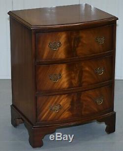 Vintage 1960's Burton Furniture Ltd Flamed Mahogany Side Table Chest Of Drawers