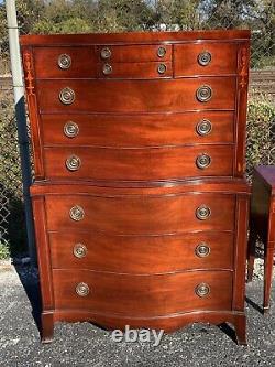 Vintage 5 Piece Mahogany Bedroom Set Double Bed Dresser Chest Of Drawers