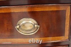 Vintage Banded Mahogany Hepplewhite Bow Front Chest Of Drawers
