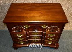 Vintage Carved Mahogany Goddard Style Block Front Bachelors Chest