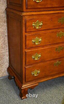 Vintage Carved Mahogany Two Piece Chippendale Style Highboy/Chest on Chest