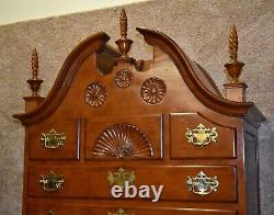 Vintage Carved Mahogany Two Piece Chippendale Style Highboy/Chest on Chest