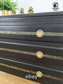 Vintage Chest of Drawers Black & Gold